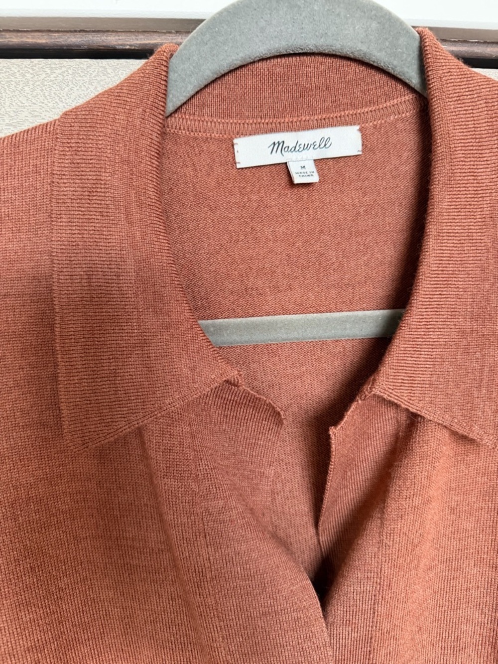 NWOT Madewell merino wool polo collared lightweight sweater M - Picture 2 of 3